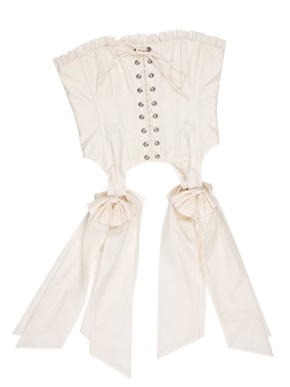 Selkie Ivory À La Mode Corset Cream Strapless Crop Top